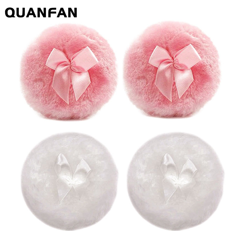 Polvo de talco puff polvo de bebé puff brillo redondo arco bebé Pelo Largo espinoso calor polvo puff felpa larga belleza esponja