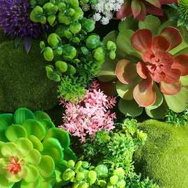 跨境仿真绿植多肉壁挂田园挂饰壁饰立体电表箱遮挡室内植物墙代发