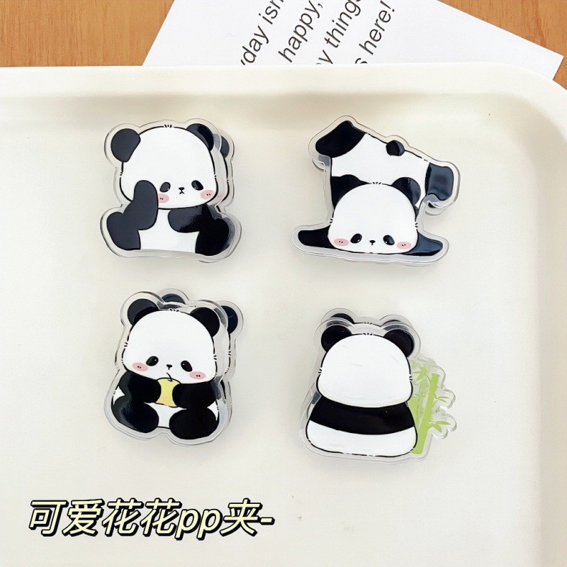 Copyright Panda Flor de dibujos animados regalo decorativo sellado clip nota clip PP estudiante lindo 2 yuanes pequeña mercancía