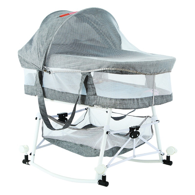 Baby Crib, Baby Cradle Bed, Foldable Multi-Functional Stroller, Newborn Children's Bed, Removable and Portable