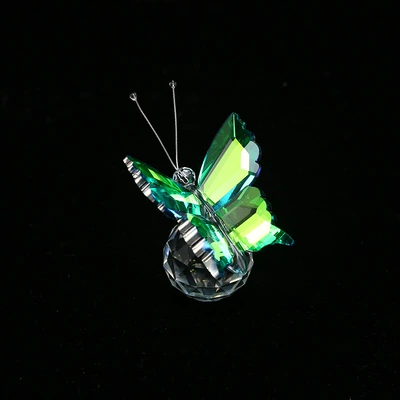 Car ornaments Iridescent Gradient Faceted Crystal Ball - green-gradient-crystal-butterfly-ornament