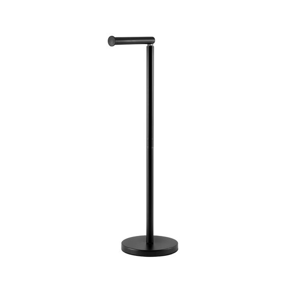 Cross-border toilet tissue holder single rod dumb black floor vertical roll paper holder bathroom floor toilet paper holder punch-free