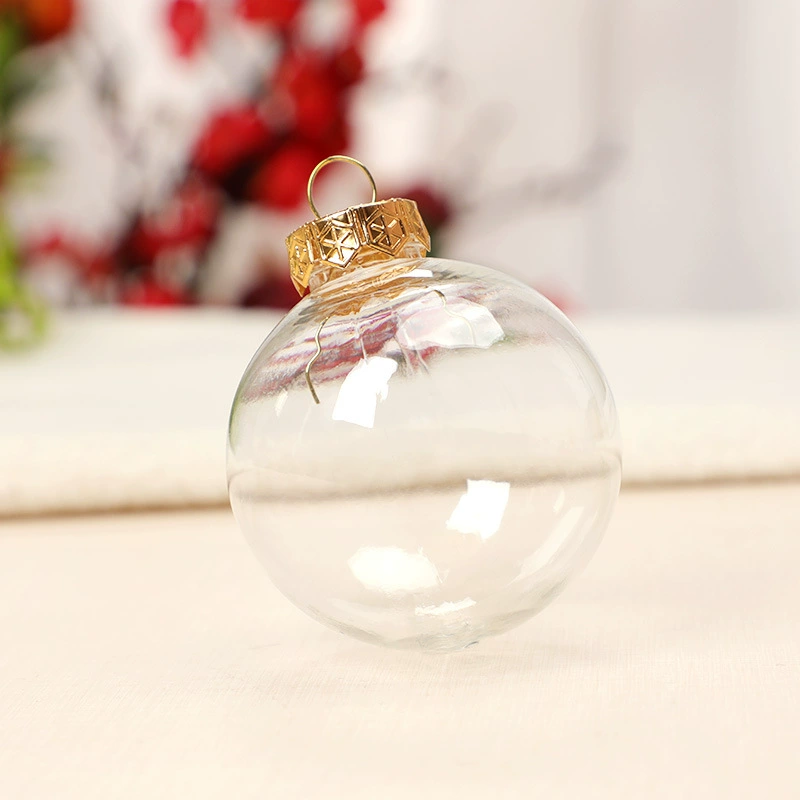 Прозрачный пластиковый шар Christmas bauble, полый refill-орнамент, 6–10 см, серебро/золото/цветные варианты