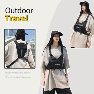 Hard Shell Multifunctional Functional Tactical Chest Bag Workwear Cycling Bag Street Trendy Vest Vest Bag Ins Motorcycle Chest Bag