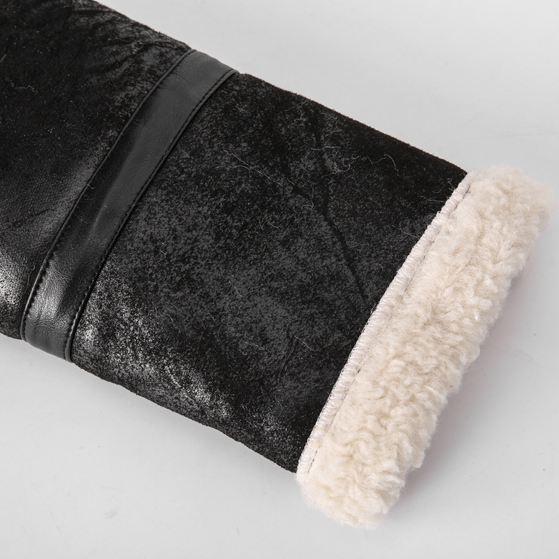 boy Men's Turn-Down Collar Lamb Wool Plus Size Cross-Border Thickened Warm Motorcycle Jacket Retro European And American_voghion.com