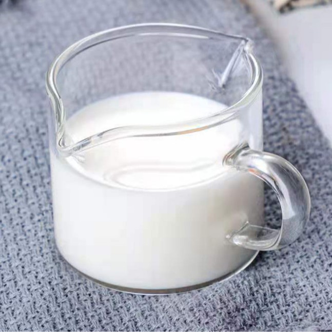Jarra de Leche de Vidrio de Borosilicato Alto Resistente a Altas Temperaturas con Doble Boquilla para Uso Doméstico con Escala, Taza Medidora para Extracción de Café, Taza Medidora en Onzas.