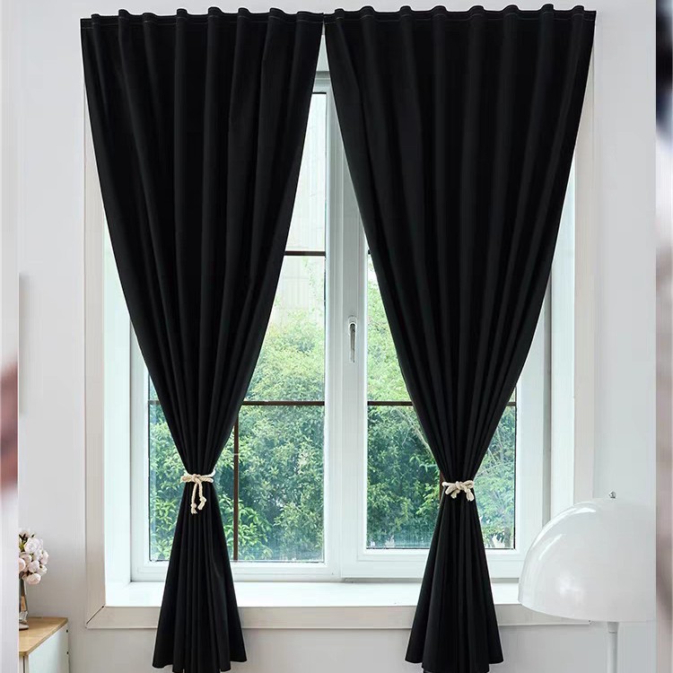 Cortina de sombreado negro nuevo balcón de dormitorio ventana flotante aislamiento solar sombreado no perforado cortina de velcro