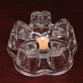 T9J5玻璃茶壶加热底座 梅花保温底座 蜡烛温茶器暖杯器 大号心形
