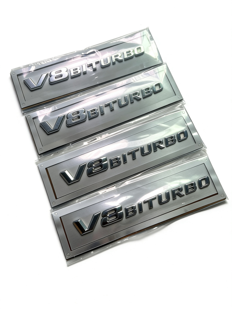 Suitable for Mercedes-Benz's New V8Biturbo Side Emblem C63 G63 S65 Fender V12 Supercharged Car Emblem Letters