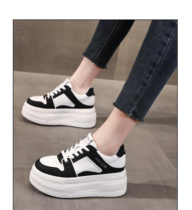 Giày sneaker nữ đế dày platform tăng chiều cao 8 cm phong cách casual — đen chi tiết 12