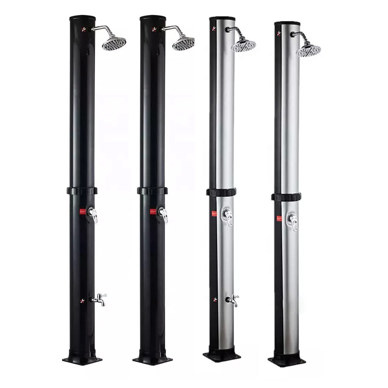 Columna de ducha de playa de 35 L temperatura constante al aire libre Columna de ducha solar Four Seasons Hotel B & B de pie ducha de dos secciones