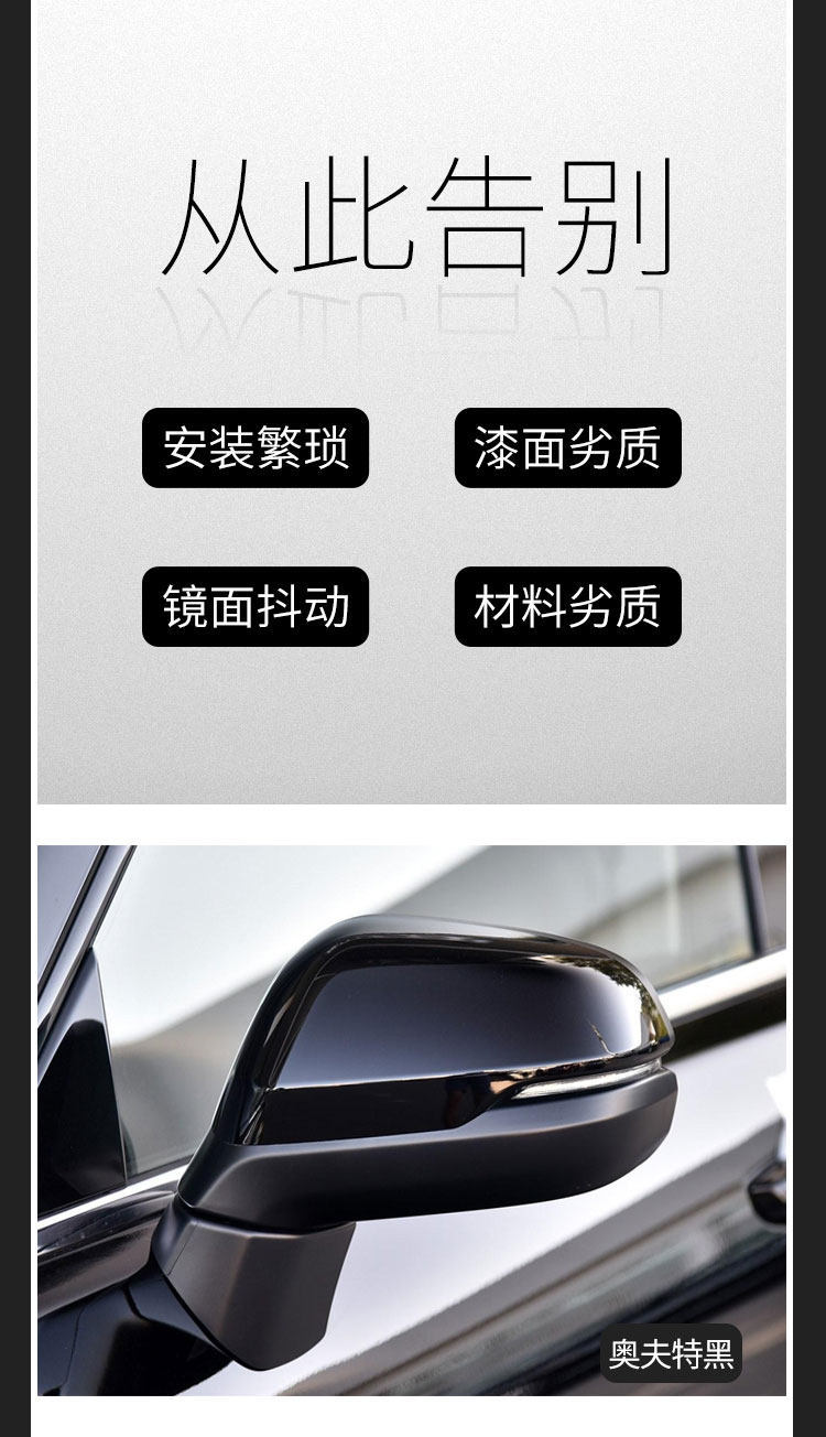 Suitable for Honda Crown Road Rearview Mirror Assembly, Model Years 17 to 24, Left and Right Side Mirrors, Complete Set of Flat Mirrors