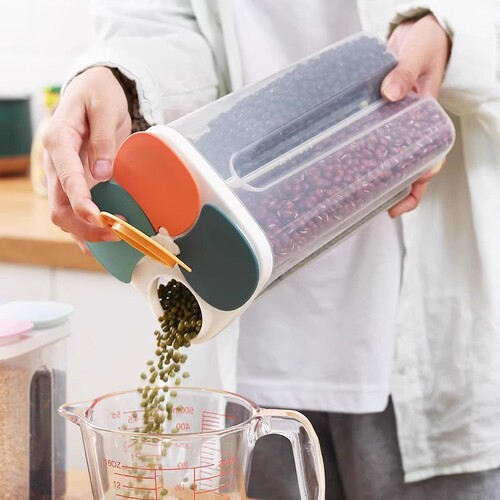 Sealed Jar for Grains & Cereals, Household Noodle Storage Box, Kitchen Bean & Grain Storage Container with Compartments for Rice and Miscellaneous Grains