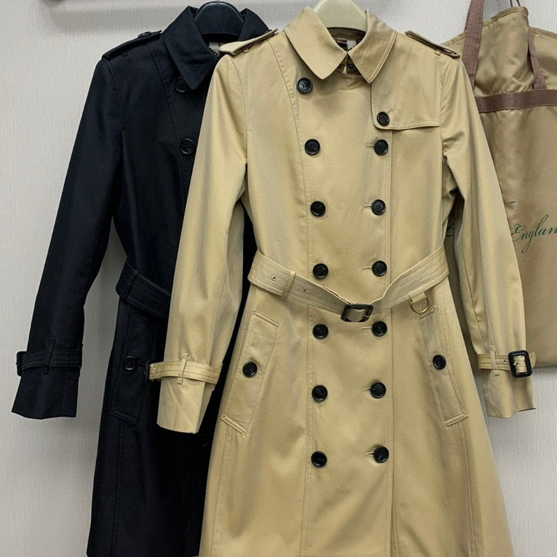 25 Autumn Double-Breasted Spring and Autumn British Style Sandringham Mid-Length Waist-Cinching Classic Coat Long-Sleeve Trench Coat for Women 25 Autumn Double-Breasted Spring and Autumn British Style Sandringham Mid-Length Waist-Cinching Classic Coat Long-Sleeve Trench Coat for Women