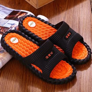 Slippers Women's Summer Home Indoor Thick Bottom Breathable Bathroom Bath Couple's Soft Bottom Massage Fashionable Home Sandals and Slippers for Women
