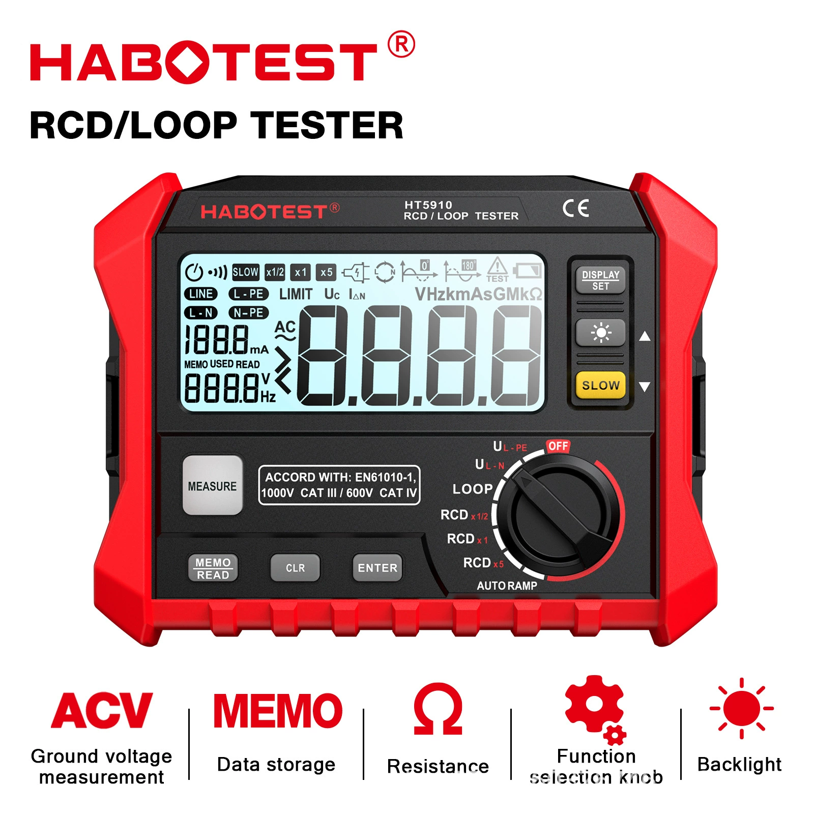 Huabo HT5910 Тестер переключателя утечки петли Тестер сопротивления цепи тест на утечку через границу
