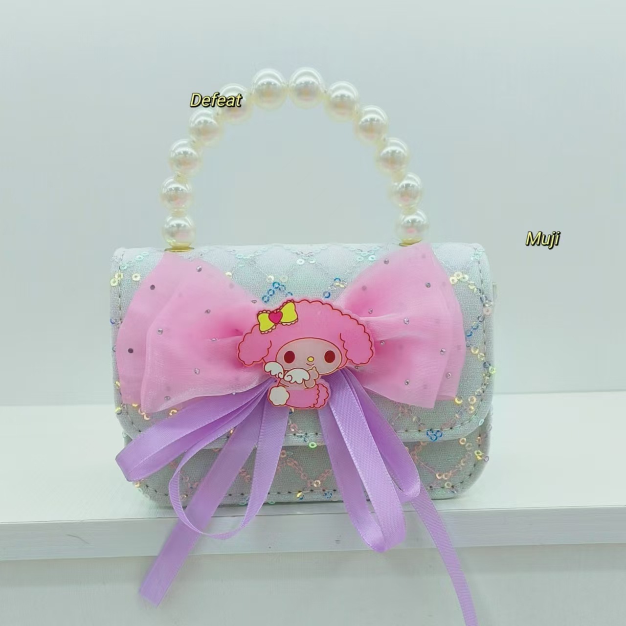 Melody Pearl bolso de princesa, bolso de accesorios, bolso de arco, bolso de Año Nuevo, cadena pequeña