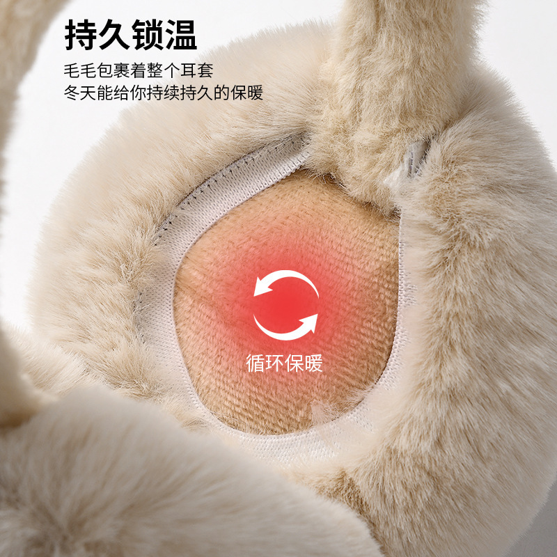 毛绒耳罩秋冬时尚加厚保暖加大耳包护耳朵简约耳捂子学生防冻耳套|undefined