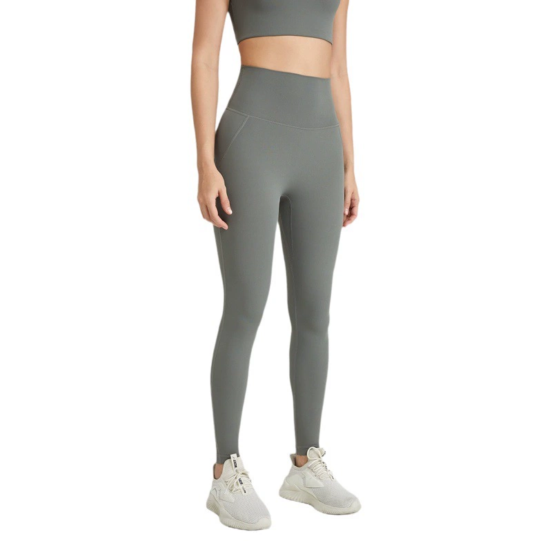 Нижнее белье без ношения Zero Sense Цельные штаны для йоги Бесшовные голые штаны с задним карманом Персиковые бедра Обтягивающие спортивные штаны для фитнеса