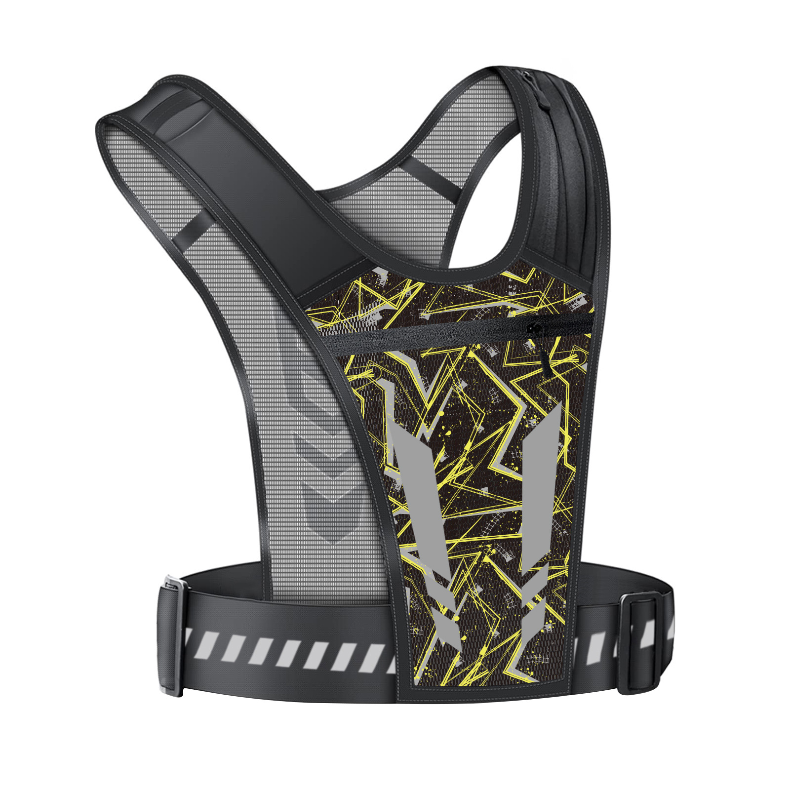 Deportes al aire libre hombres y mujeres de moda bolsa pecho hervidor transpirable ciclismo noche corriendo gran capacidad teléfono móvil mochila reflectante