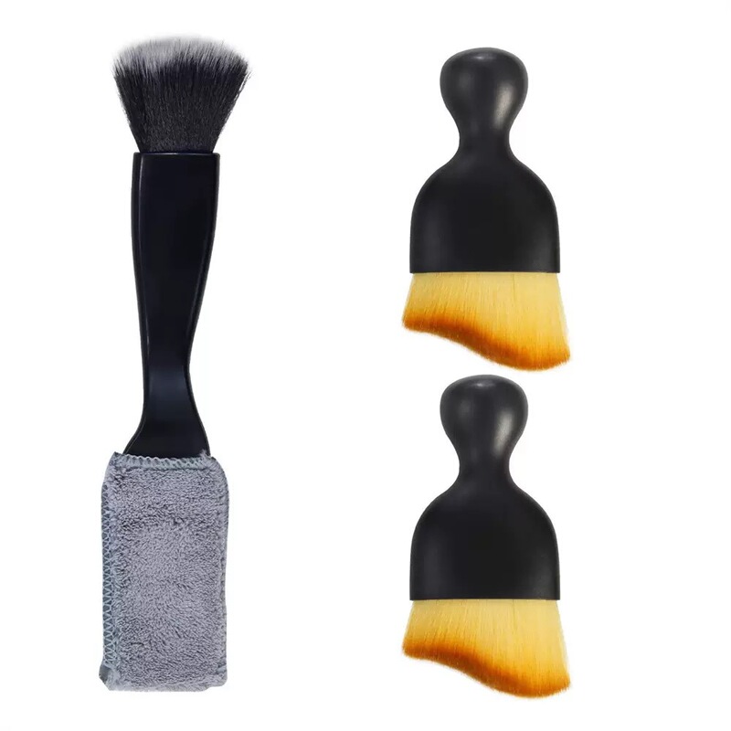 3Pcs Detailing Brush Set Dust Removal Brush Car Air Conditioner Vent Brush Soft Bristle Brush Gap Brush Car Wash Accessories
