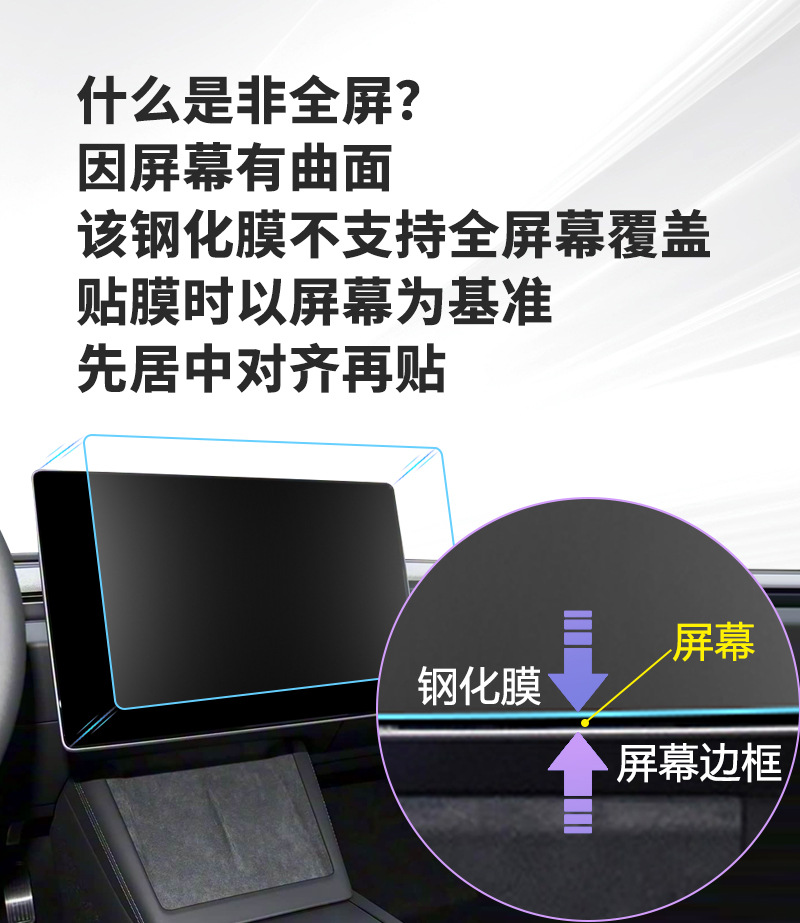 Suitable for Tesla 3 Y Updated Version Navigation Screen Tempered Glass Film Display Screen Film Car Interior Accessories