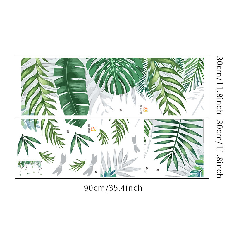 New Tropical Green Leaf Wall Stickers display picture 1