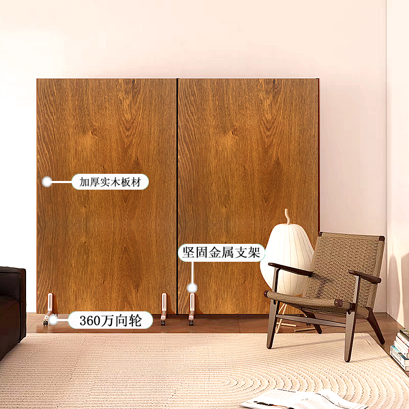 ✅ Solid Wood Screen Partition for Living Room, Vintage Wabi-Sabi Clothing Store Movable Background Wall, Entryway Partition Decoration