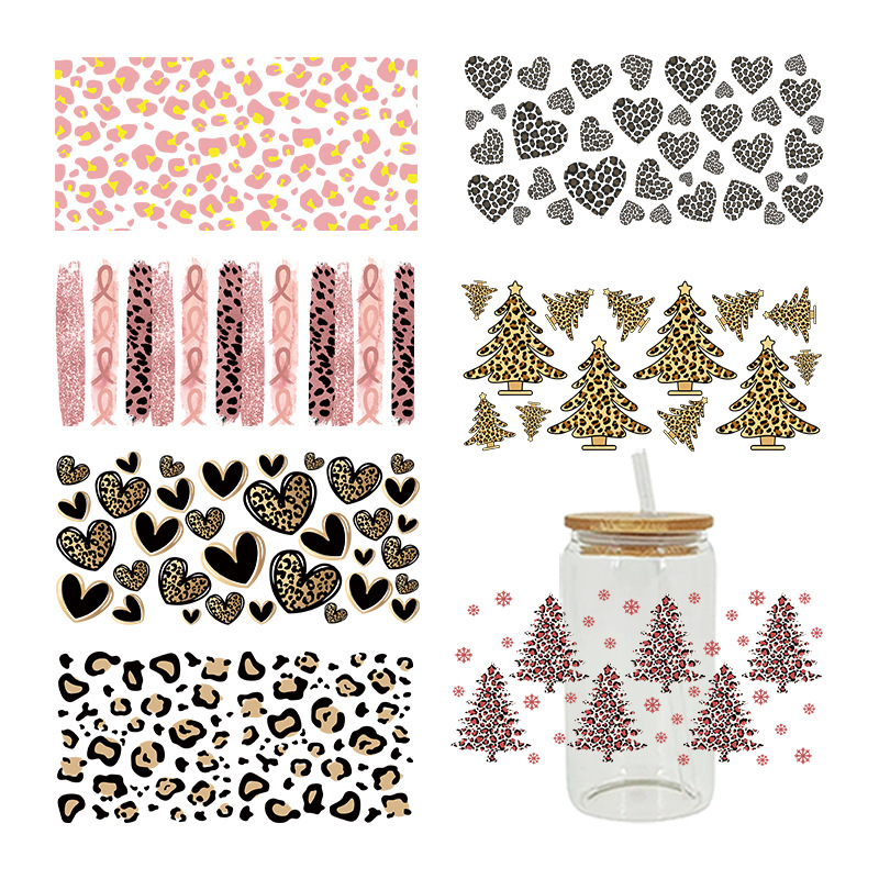 UV转印贴玻璃杯水晶标水晶贴跨境专供16oz琉璃杯专用贴23cmX11cm