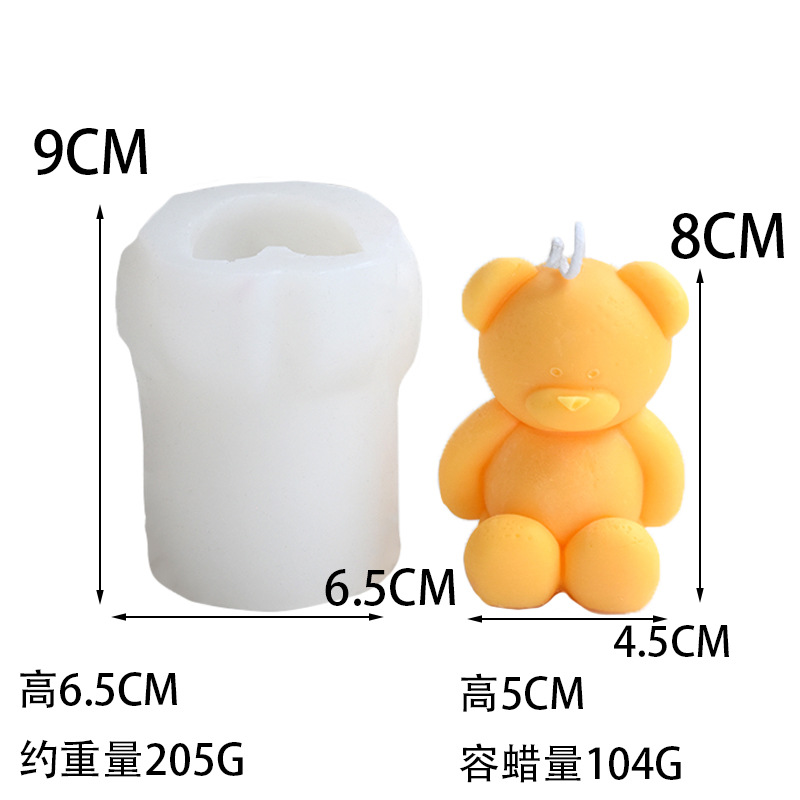 Estilo coreano oso molde ins fat pier oso molde de silicona DIY vela aromaterapia decoración de yeso sentado oso molde
