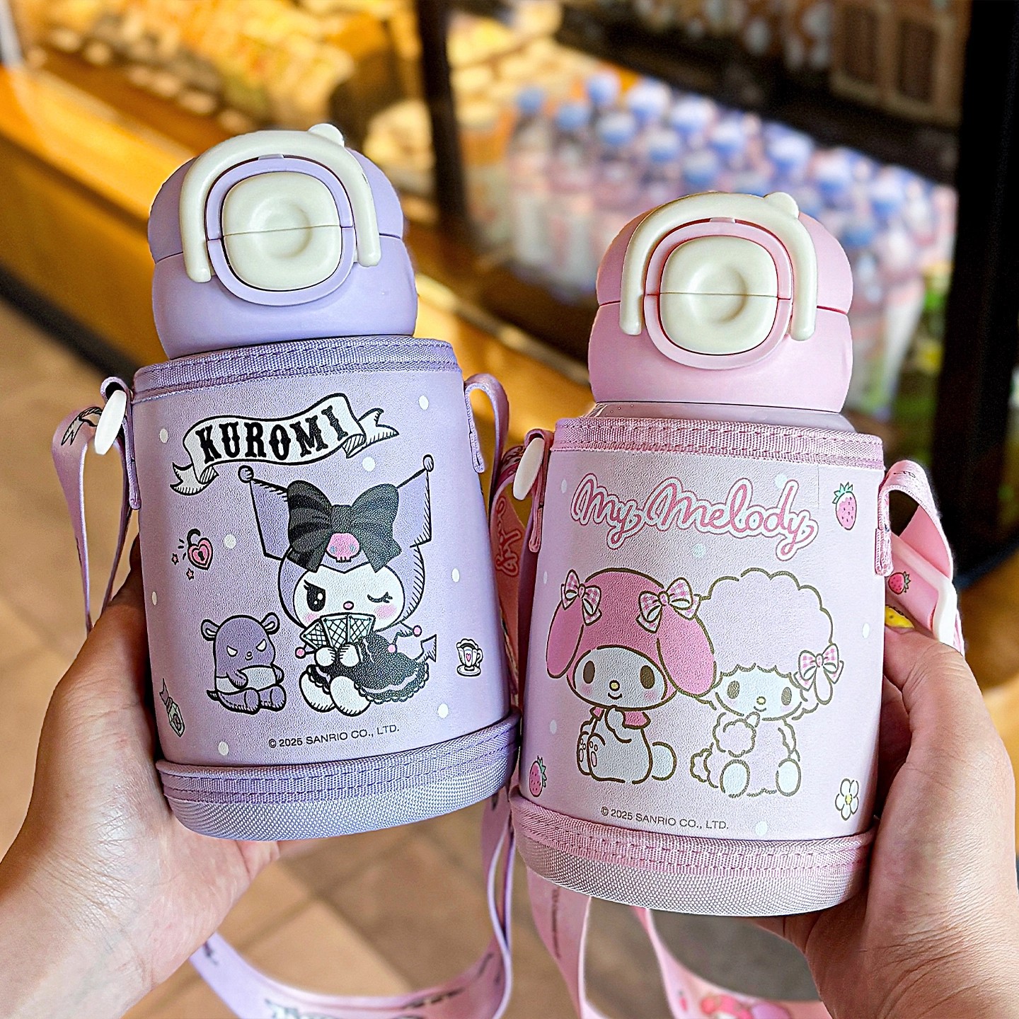 Taza termo Sanrio Kulomi para niños y estudiantes de primaria para ir a la escuela taza de paja especial para jardín de infantes de gran capacidad