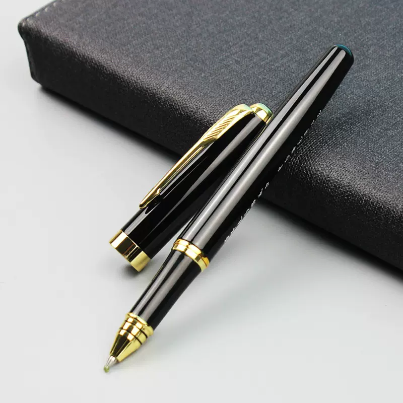 金属宝珠笔签字笔定制LOGO商务礼品会议笔黑色中性笔定做激光刻字