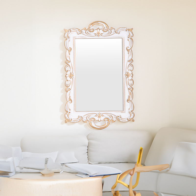 새로운 in 스타일 사각형 트레이 거울 유럽 복고풍 데스크탑 테이블 소품 촬영 소품 트레이 장식 거울