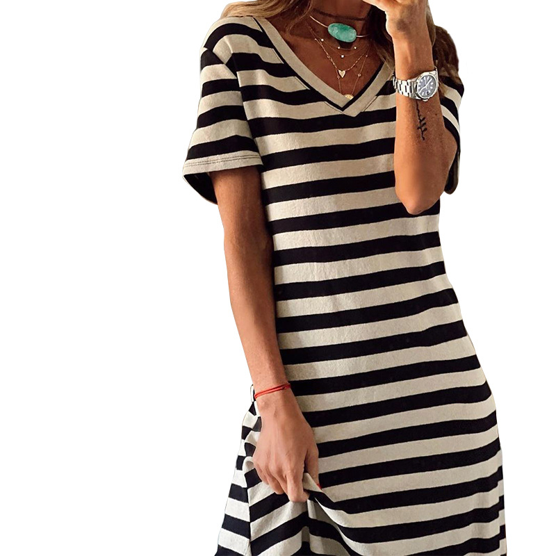 Summer Best Women Clothes Slit Loose Printed Dress
