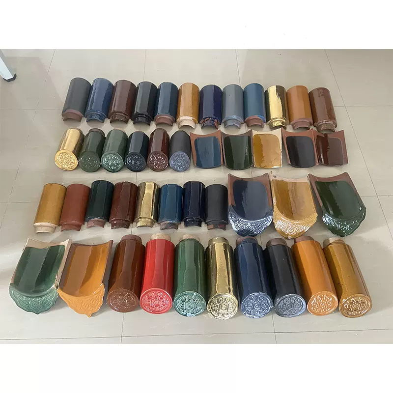 仿古琉璃瓦古建筑庙宇祠堂屋面瓦片彩色园林琉璃筒瓦瓦当古建材料