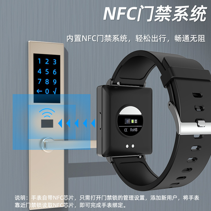 Reloj Inteligente KS01, Producto Popular Transfronterizo, con Control de Acceso NFC, Medición de Temperatura, Frecuencia Cardíaca, Presión Arterial y Oxígeno en Sangre