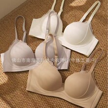 简约光面蕾丝边中厚款无钢圈聚拢一片式舒适内衣文胸跨境A2605