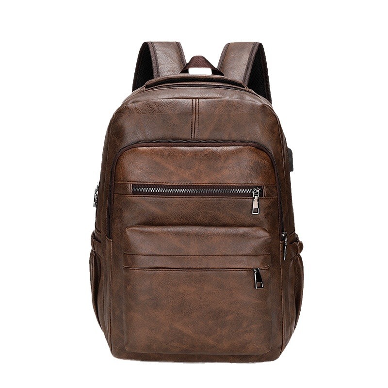 Zaino vintage in pelle morbida da uomo borsa per computer ufficio_voghion.com