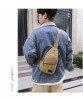 Demi-season cloth men's chest bag with zipper, shoulder bag, increased thickness