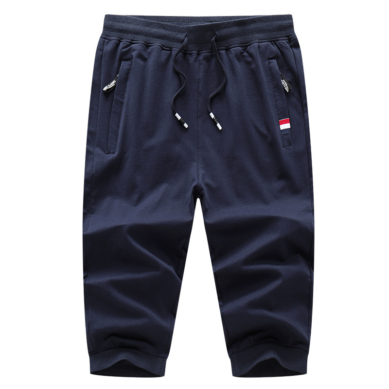 Men's Sports Cropped Pants Casual Mid-length Pants Cotton Girdle-cut Cropped Pants Slim-fit Skinny Pants with Zipper Stretch Pocket Men's Sports Cropped Pants Casual Mid-length Pants Cotton Girdle-cut Cropped Pants Slim-fit Skinny Pants with Zipper Stretch Pocket