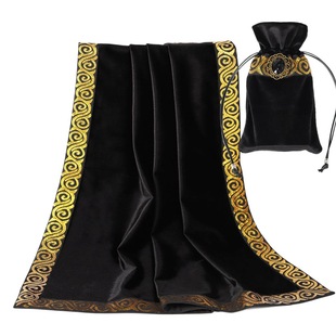 Tarot Tablecloth 66*66cm Thick Velvet Gold and Silver Edge Contains Sage Stone Bag Amazon Explosions