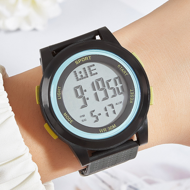 Moda casual estudiante deportes impermeable electrónico LED reloj de mujer pareja de gran dial reloj de mujer deportes de hombre reloj electrónico