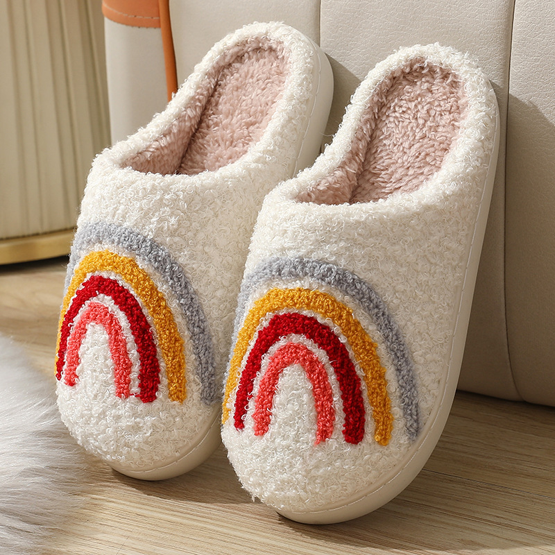 Zapatillas populares de algodón para mujer, pantuflas de algodón cálidas de felpa para invierno, Navidad y Halloween, para interior y hogar