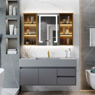 Modern simplicity rock all -in -one bathroom cabinet mirror cabinet combination toilet toilet, wash, hand, hand, basin cabinet cleaning table
