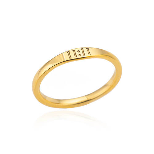 Cross-border simple digital ring for men and women stainless steel ring 111 999 angel digital ring manufacturer dropshipping