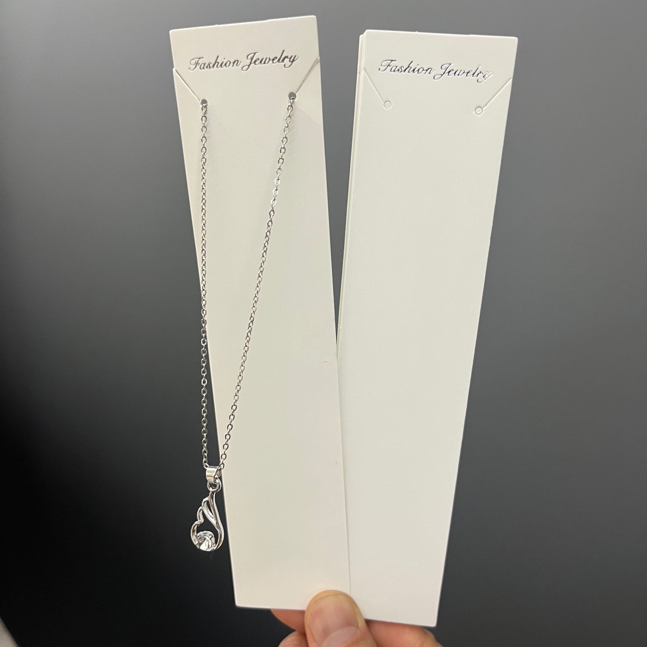 KP744项链卡片颈链卡纸批发diy手链饰品配件批发烫银材质纸卡