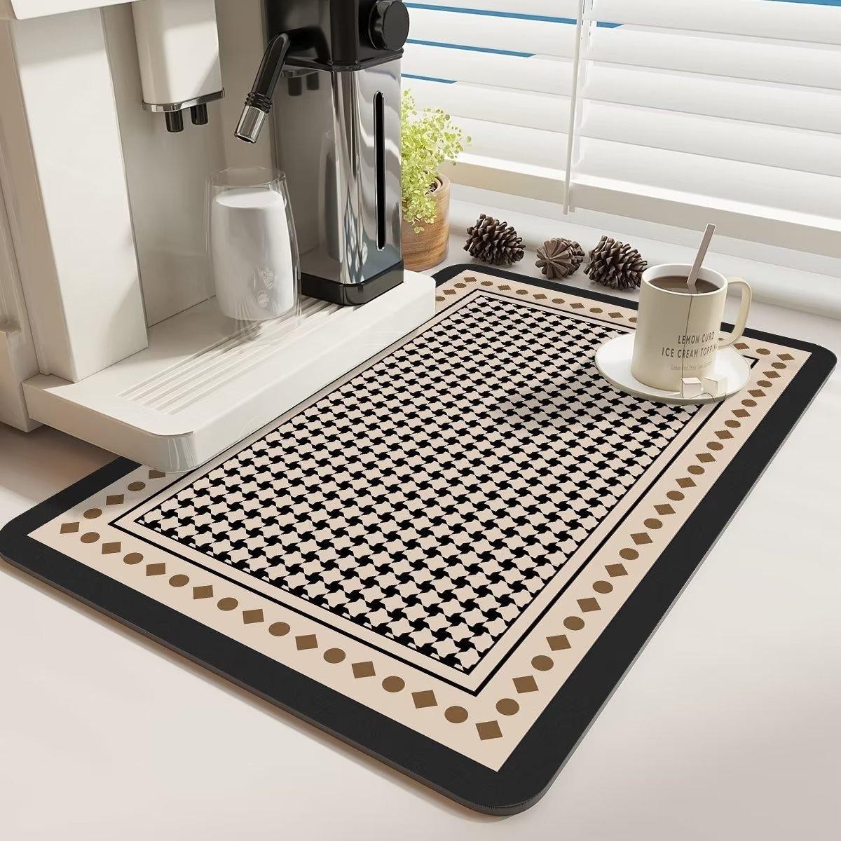 Coffee Machine Water Absorbent Mat Kitchen Dishes and Dish Bar Drain Mat Water Cup Drying Mat Dining Table Table Top Dispable Heat Insulation Mat