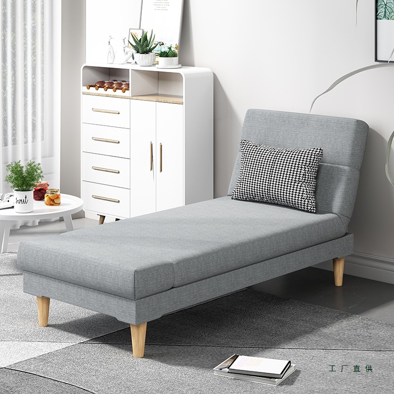 Fabric Sofa Bed Single Dual-Purpose Chaise Lounge Multifunctional Beauty Couch Foldable Sofa Living Room Rental Apartment