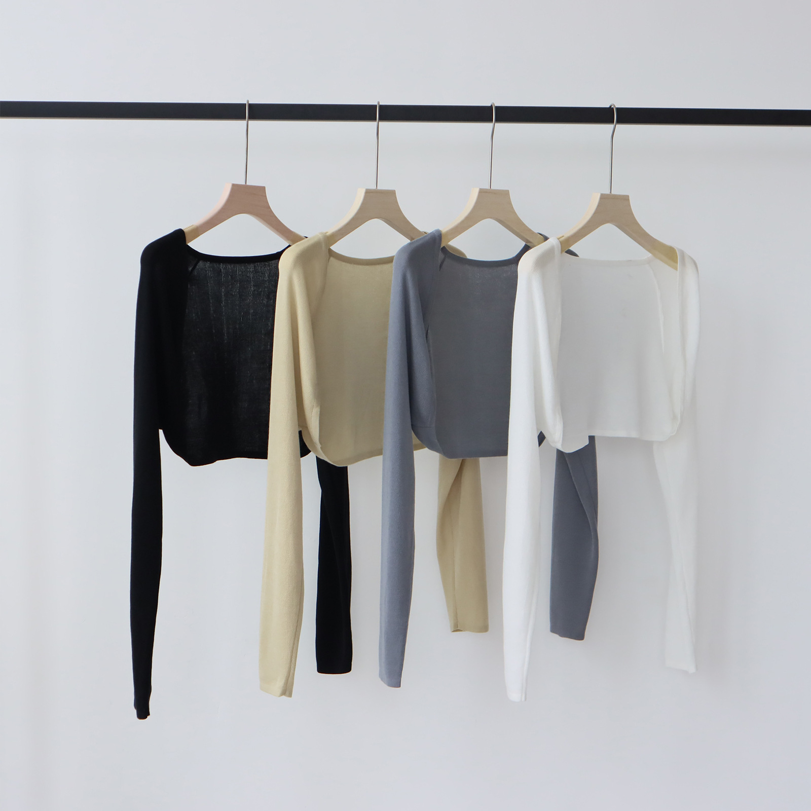 Lyocell Tencel Short Knitted Cardigan Jacket Women's Spring and Summer Thin Sunscreen Shawl Jacket Outer Wear Air-conditioning Shirt