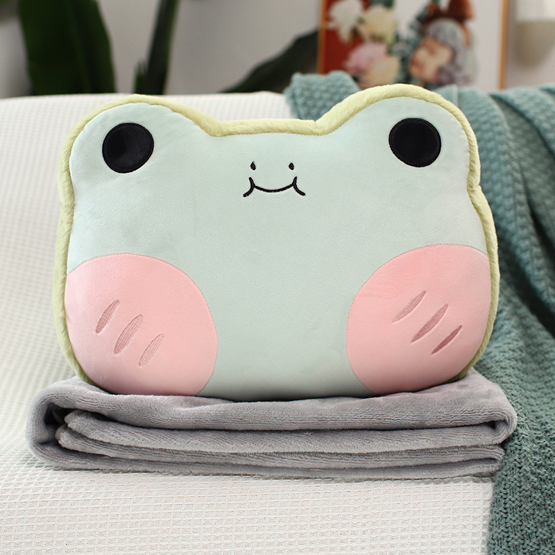 아보카도 그린 개구리 베개 담요